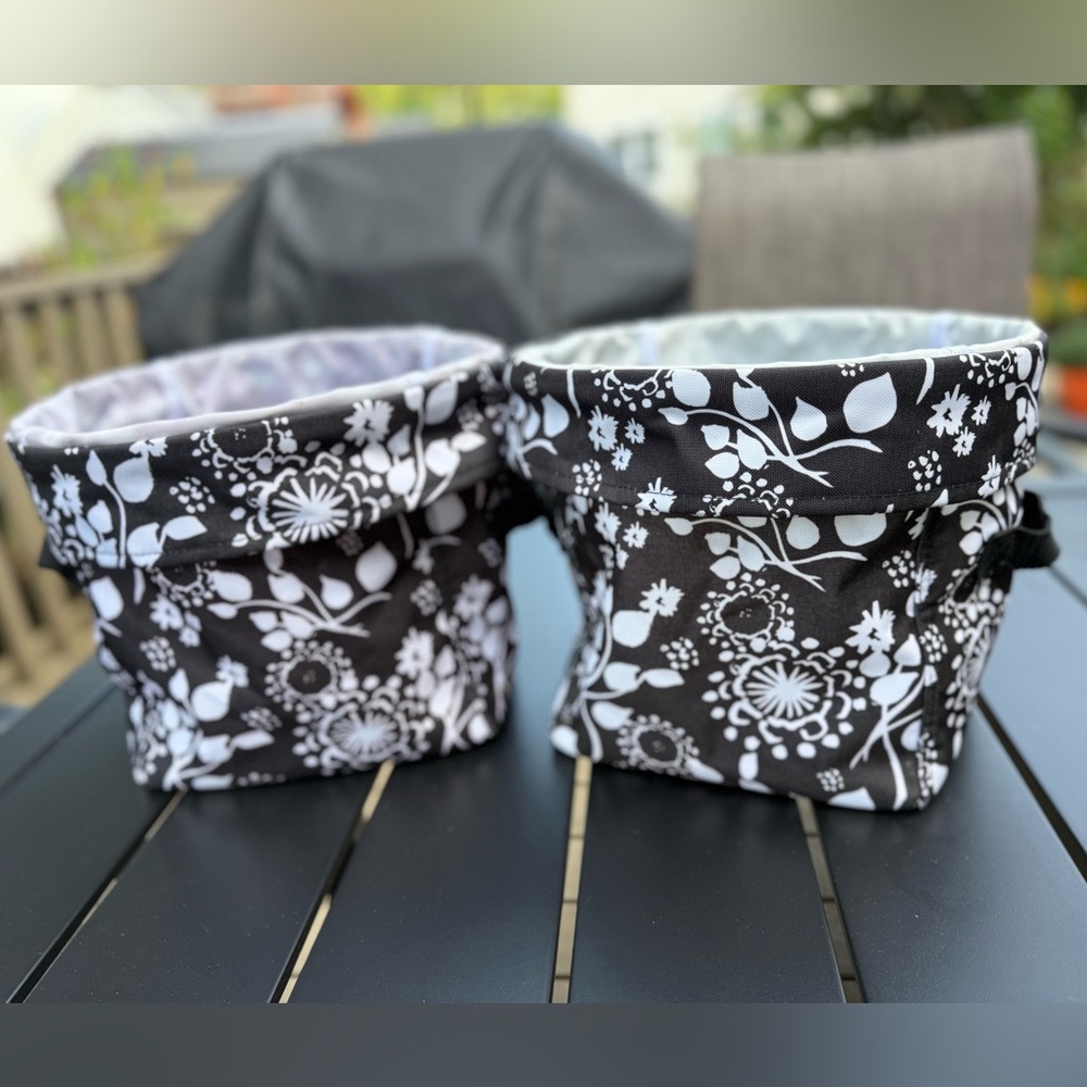 thirty one (31) Mini Utility Bin Black Brushstrokes set of 2